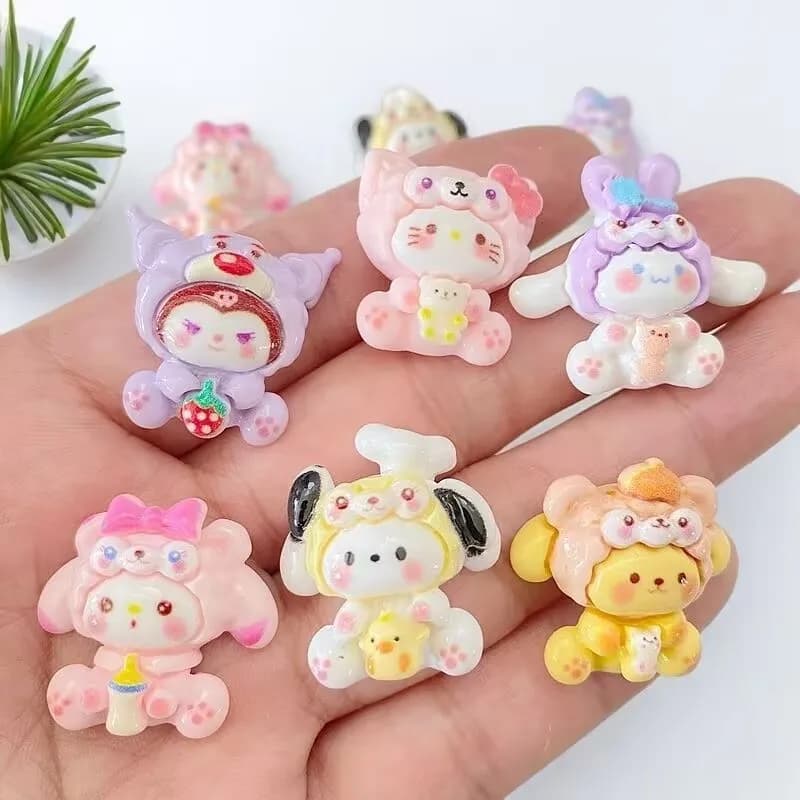 10/12 Pezzi Accessori in Resina a Forma di Animali Carini per DIY, Colla Cremosa, Custodie per Cellulari, Elastici per Capelli, Fibbie per Scarpe, Mollette, Materiale per Gioielli