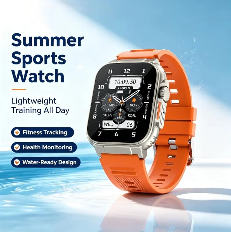 New Sports Smart Watch, All-in-One Built-in GPS Tracker & Bluetooth Earphones, HD Sound Bluetooth Calling