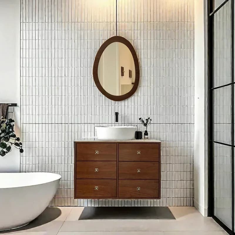 Mensola a Muro, Mobiletto Stretto per Bagno, Base Lavabo con Cassetto, Mobile Farmacia da Terra, Armadietti Portadocumenti di Lusso, Specchi in Legno