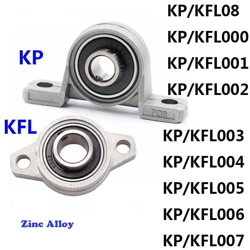 1 pz in lega di zinco diametro 8 10 12 17 mm foro cuscinetto a sfere supporto montato su blocco Kfl08 Kfl004 Kfl002 Kp08 Kp000 Kp003 Kp005