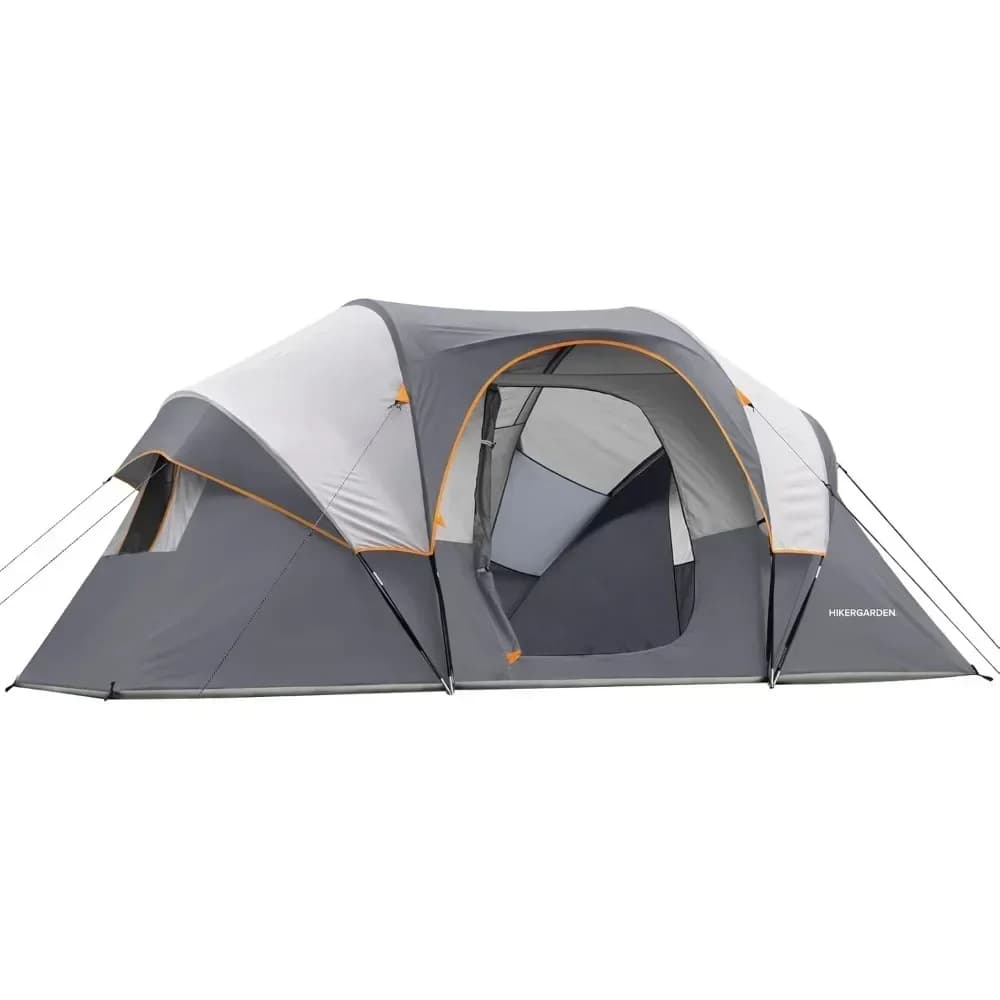 Tenda da campeggio HIKERGARDEN per 10 persone - Tenda familiare portatile facile da montare per il campeggio, tenda a cupola in tessuto antivento per esterni