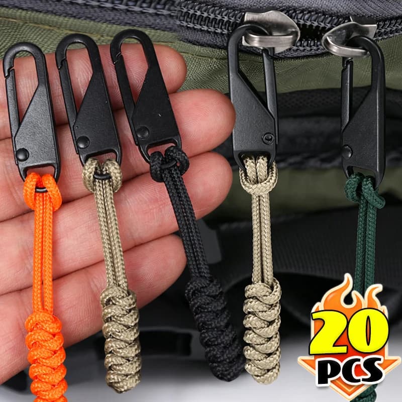 Tirazip Portatile in Metallo con Cordino Intrecciato, Colorato, Staccabile ed Estensibile, Sostituibile per Valigie e Zaini