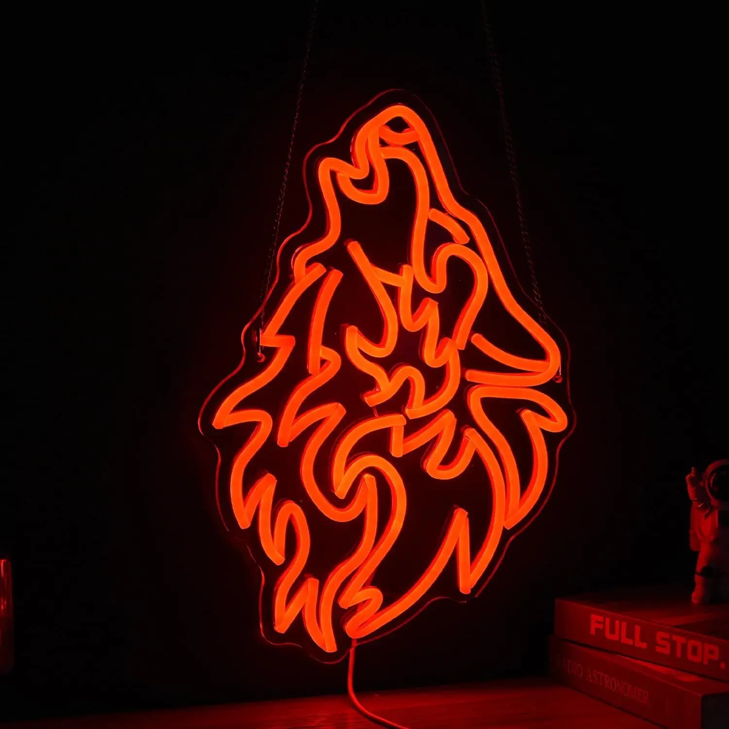 Insegne al neon lupo Divertente luce a LED Decorazione da parete Parete artistica Sala giochi Festa Regalo di compleanno per bambini Bar Club Camera Camera da letto Zoo Negozio di giocattoli
