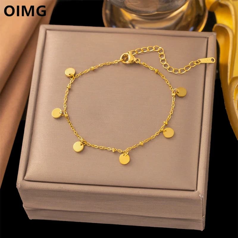 OIMG 316L Stainless Steel 2025 New Trendy Waterproof Jewelry Beads Charm Popular Bracelet For Women Christmas Gift