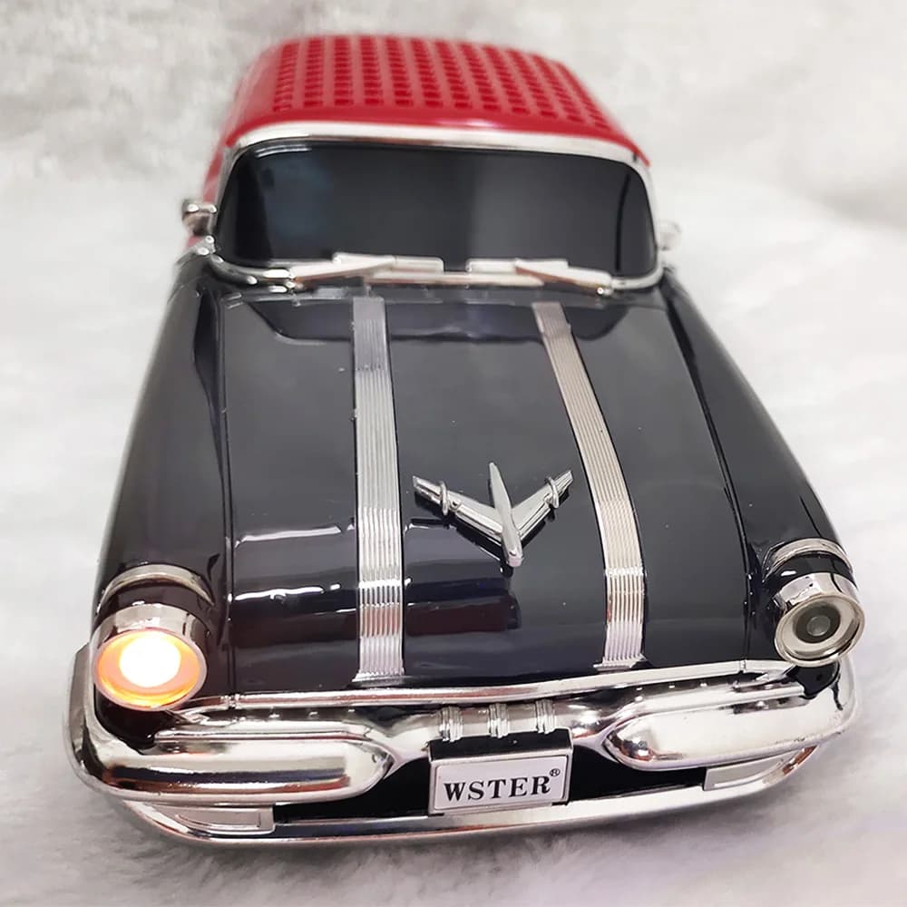 Altoparlante per computer wireless Bluetooth a forma di auto d'epoca con subwoofer Scheda TF Disco U Radio FM AUX TWS Cassa audio multifunzionale
