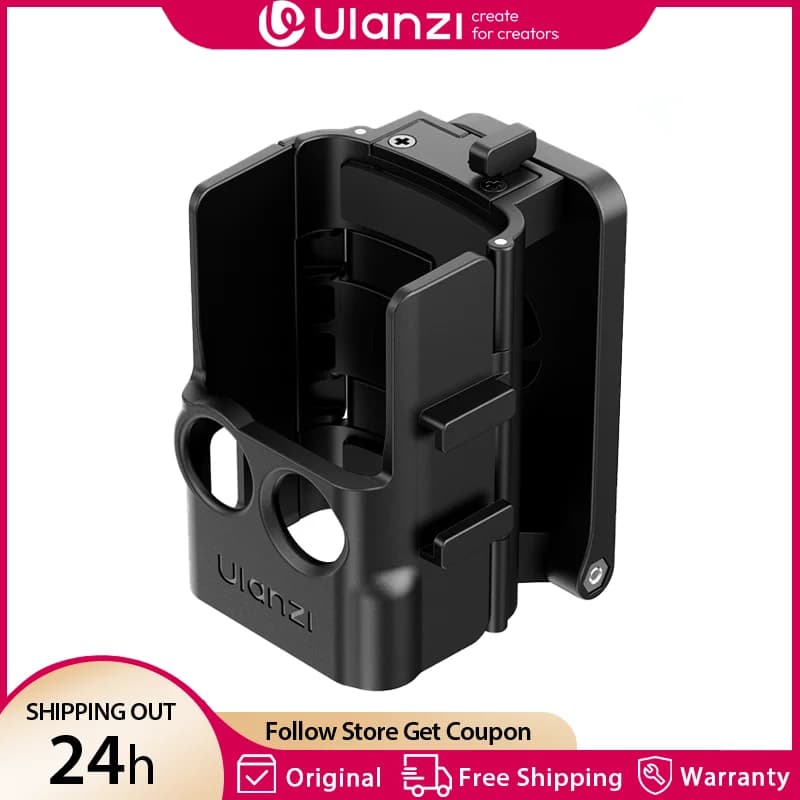 Ulanzi PK15 Pocket 3 Supporto di espansione per montaggio magnetico per DJI OSMO Pocket 3 Cold Shoe 180 ° Supporto per luce video regolabile