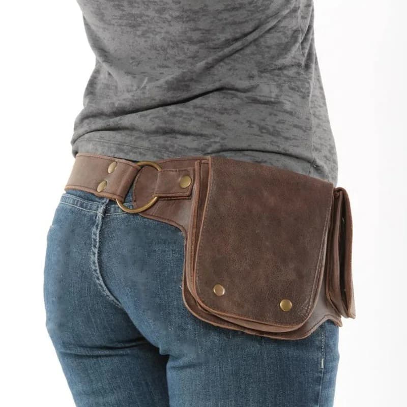 Borsa da cintura per esterni punk medievale tasca da donna vintage PU caccia marsupio per fianchi confezione regolabile cosplay gotico nuovo esibisce Prop