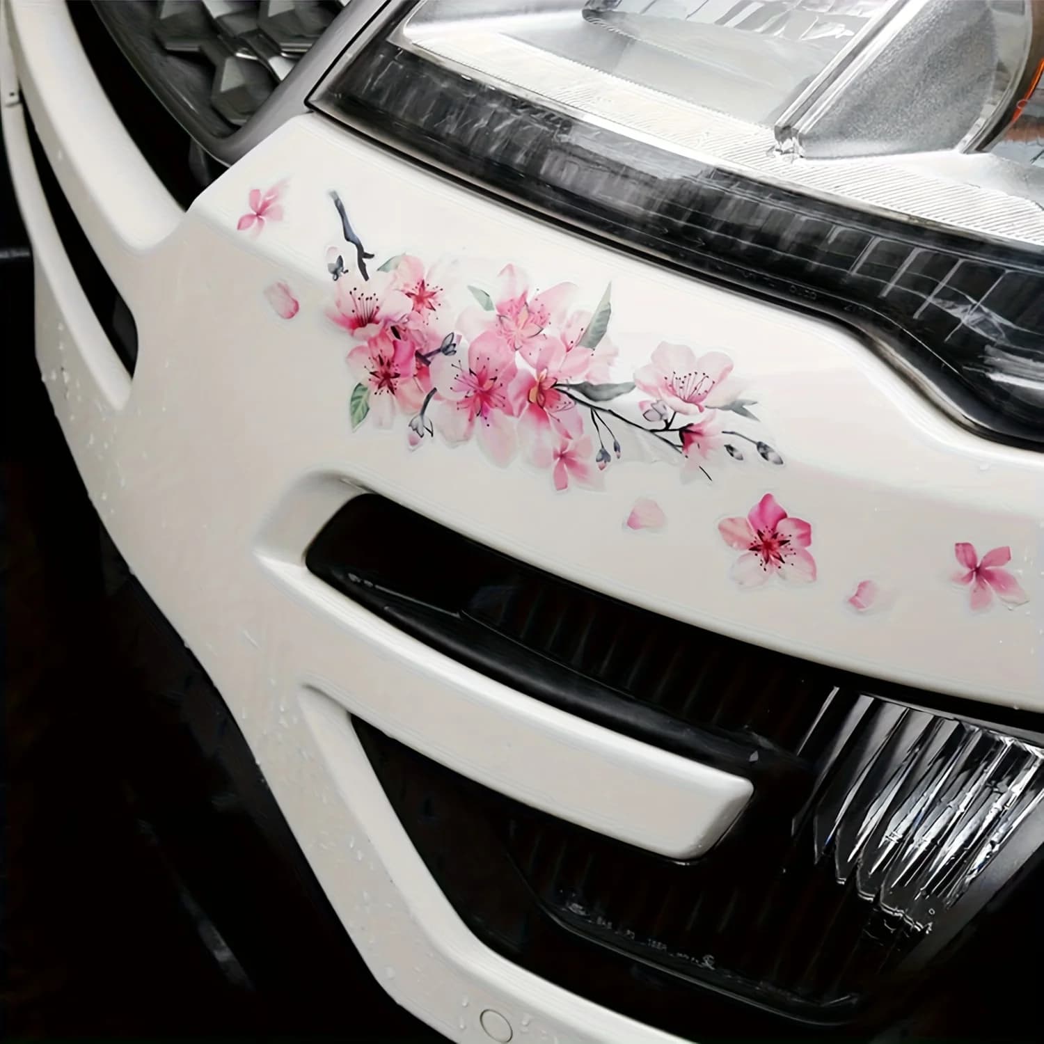 1set Cherry Blossom Vinyl Sticker, Waterproof Pink Flower Decal for Car, Motorcycle, Laptop & Home Decor