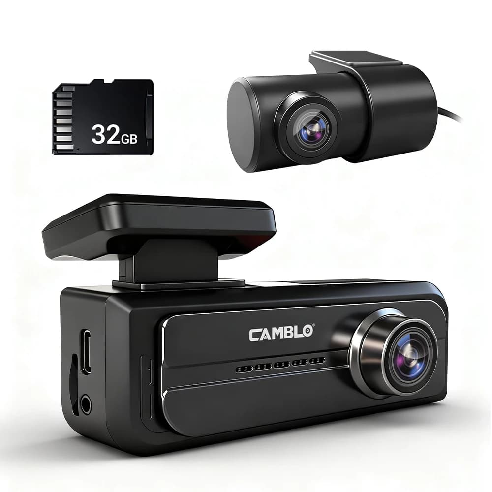 CAMBLO Dual Lens Dash Cam 4K UHD Car Camera DVR 2 inch Display Built-in WiFi Night Vision 24H Parking Monitor Video Recorder