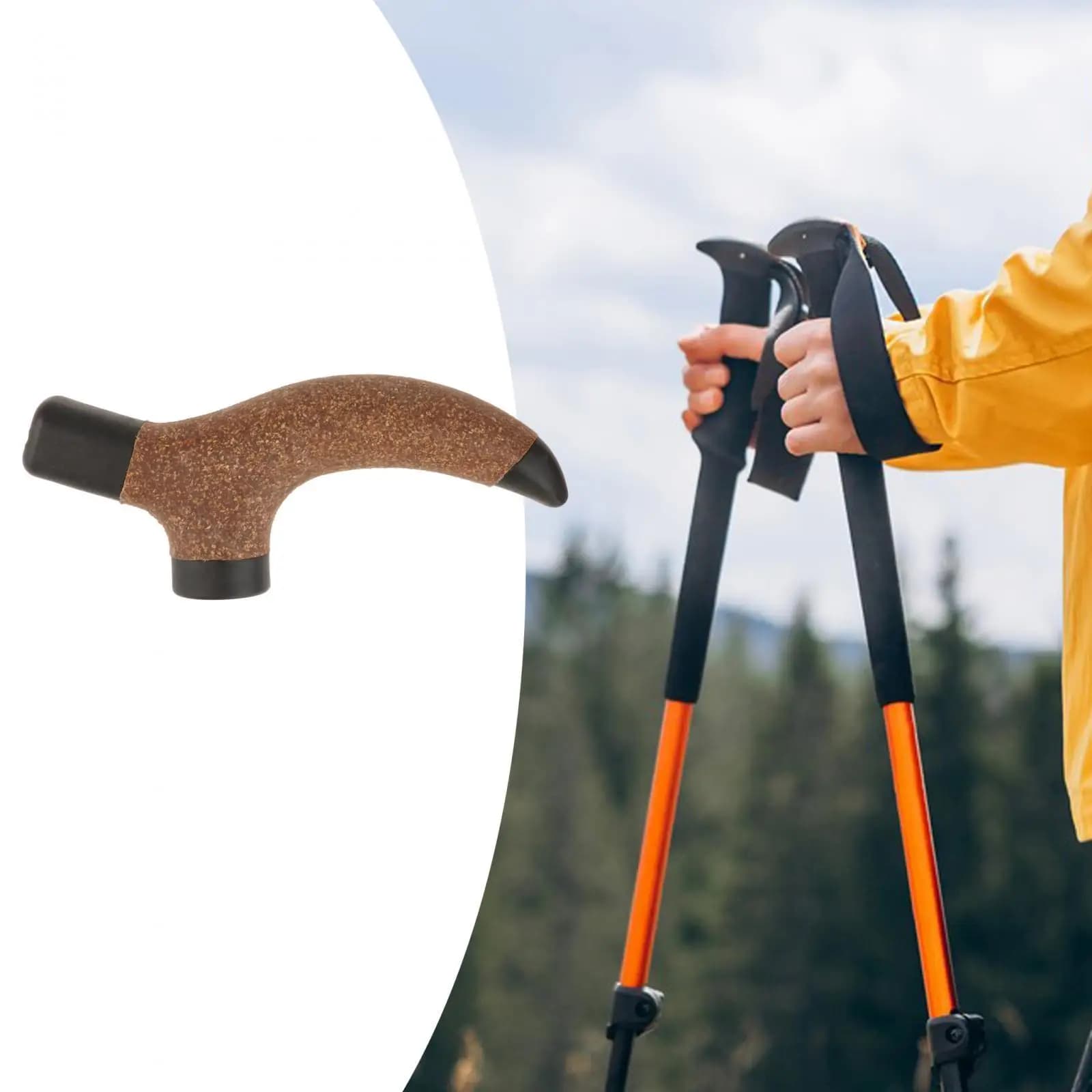 Trekking stick handle Anti-slip Easy to install Walking stick handle for hiking camping Shoulder backpack Climbing outdoor trekking