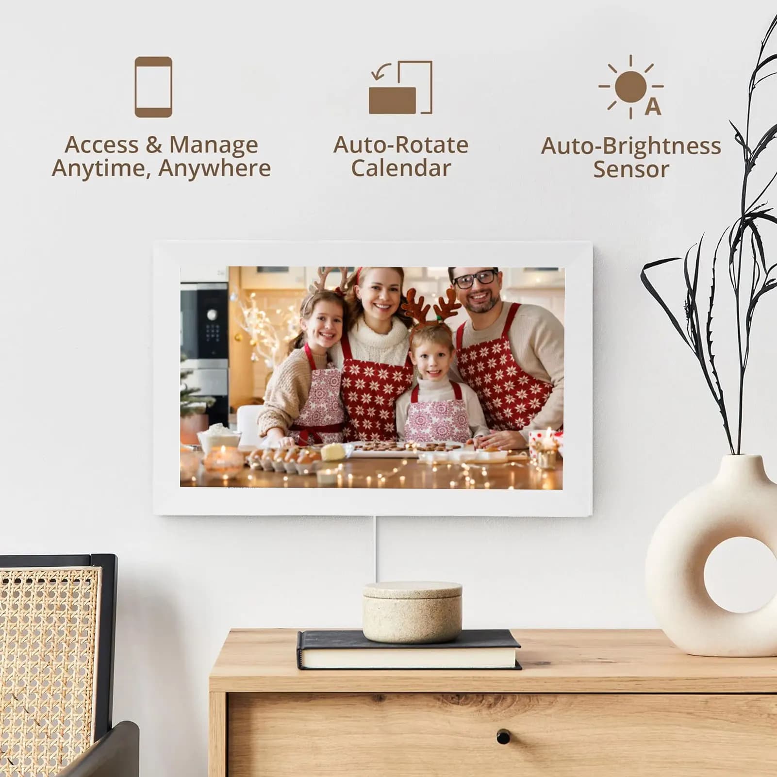 15.6 Inch 1080P Touchscreen Smart Digital Calendar WiFi APP Control Interactive Family Planner Digital Picture Frame 32GB