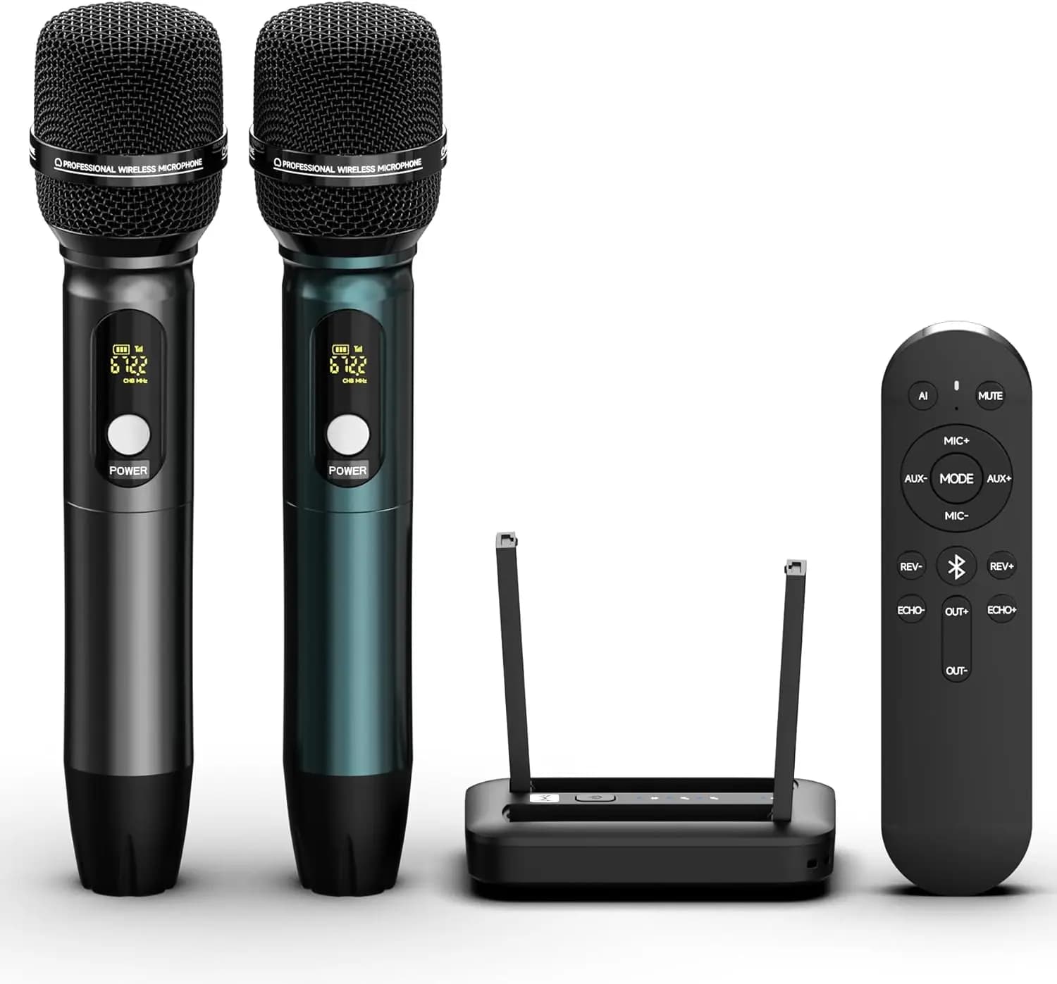 Macchina Karaoke Portatile con Rimozione Vocale AI e Riverbero da Studio, Microfoni Wireless, Bluetooth 5.0 per Canto Domestico