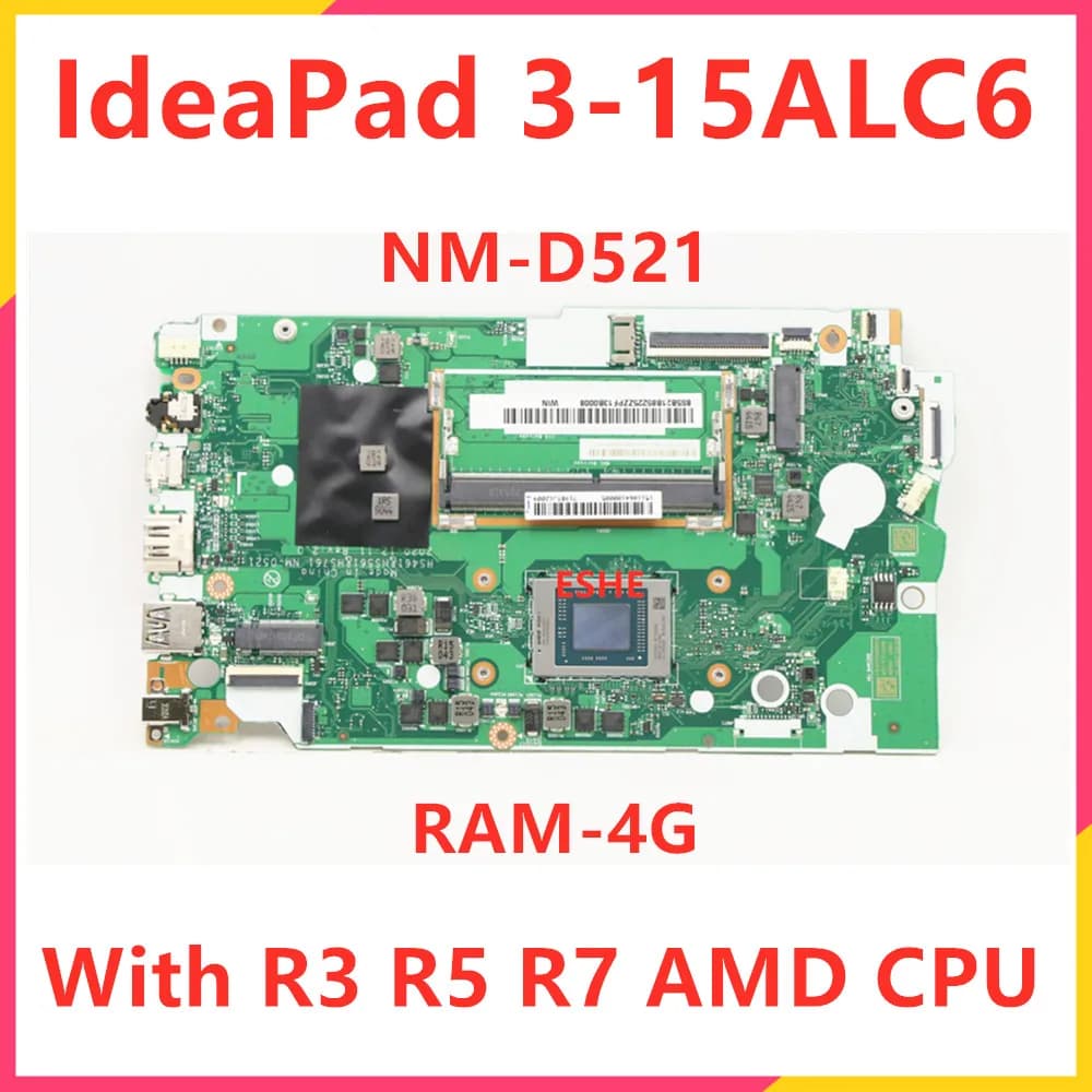 Per Lenovo IdeaPad 3-15ALC6 3-14ALC6 Scheda Madre Del Computer Portatile Con R3 R5-5650U R7 AMD CPU 4G RAM HS461 HS561 HS761 NM-D521 Scheda Madre