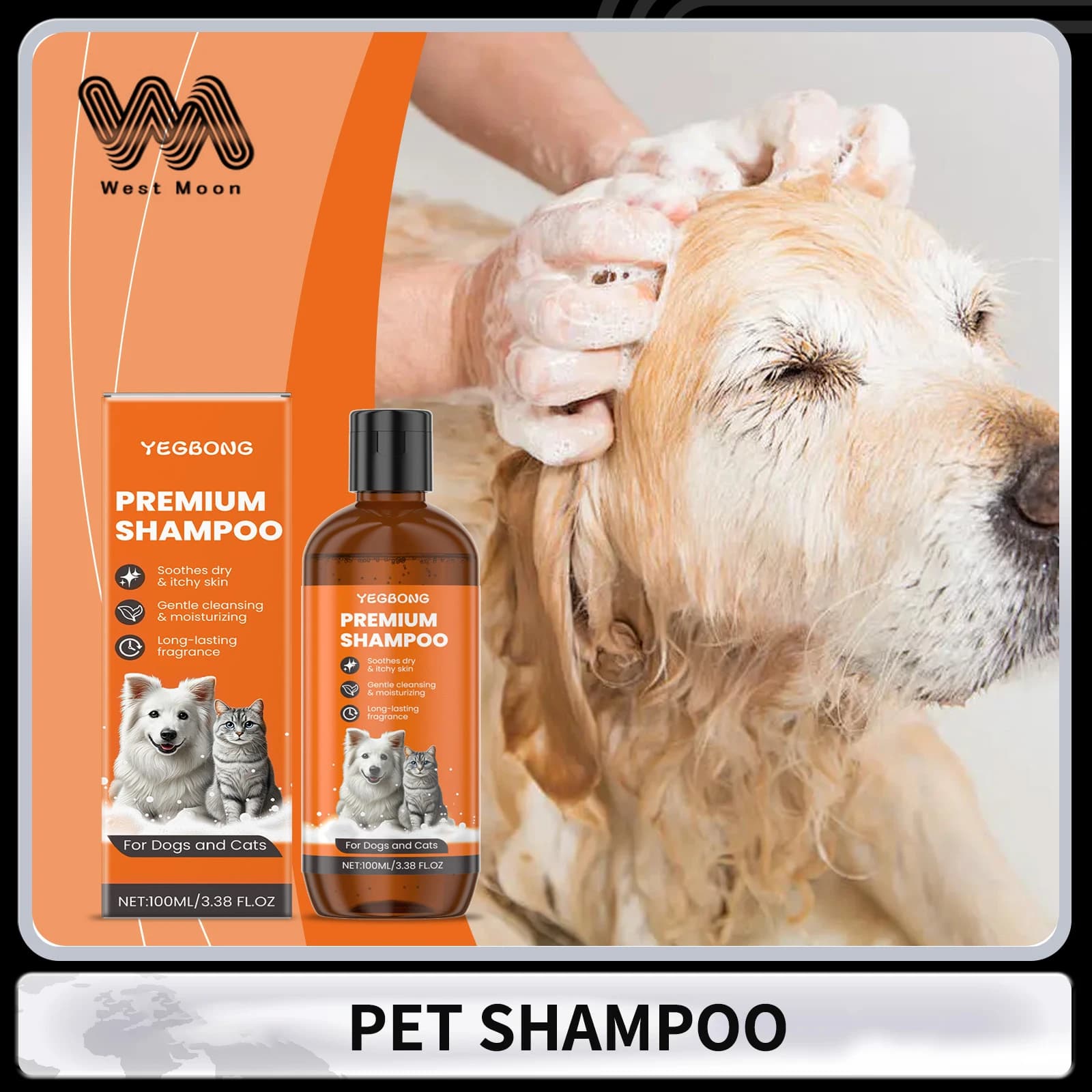 Shampoo per animali domestici per cani e gatti Pulizia profonda della pelle dell'animale domestico Rimuovi il controllo degli odori Allevia il prurito Mantieni l'equilibrio del pH Soffice gel doccia morbido