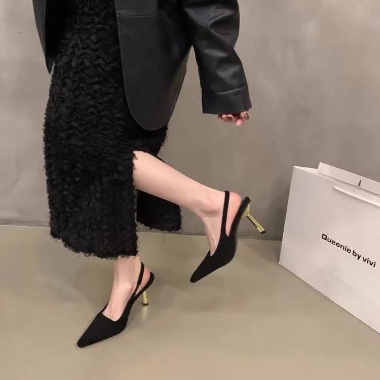 Sandali da Donna Sexy con Tacco Sottile e Punta Affusolata, Cinturino Stretto, Eleganti per Banchetti e Feste Estive