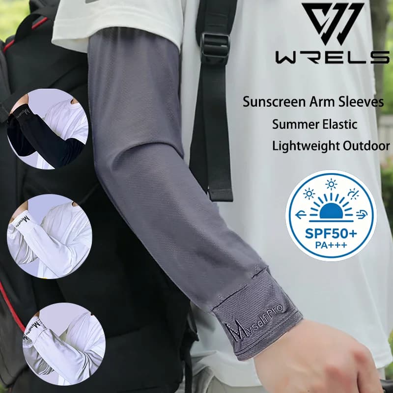 1Pairs Sunscreen Arm Sleeves Summer Elastic Lightweight Outdoor Sleeves Breathable Quick Drying Sun Protection Sport Arm Cover