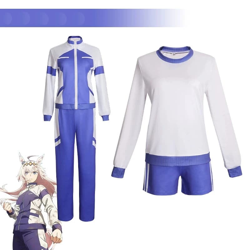 Anime Pretty Derby Oguri Cap Costume Cosplay Tuta Blu Abbigliamento sportivo Abbigliamento da ginnastica Donna Kawaii Party Suit Abbigliamento casual