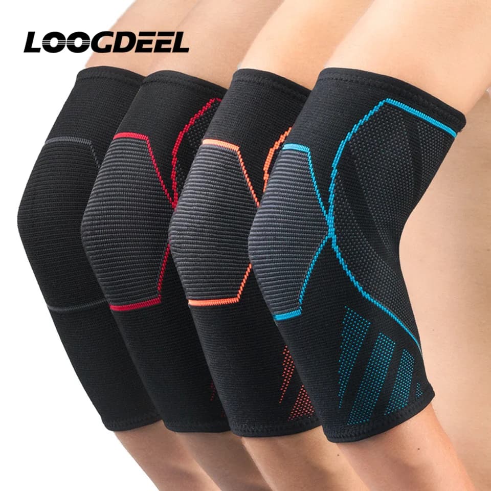 LOOGDEEL 1PCS Breathable Compression Elbow Support Pads Elastic Brace Unisex Basketball Volleyball Fitness Protector Arm Sleeves