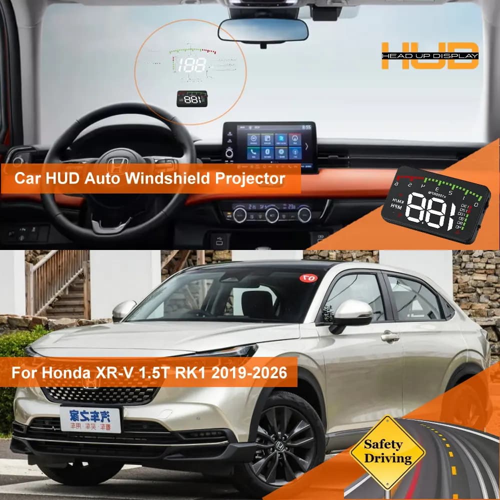 Car Head Up Display HUD For Honda XR‑V 1.8L RU5 2014-2019 1.5T RK1 2020-2026 Auto Windshield Projector Accessories