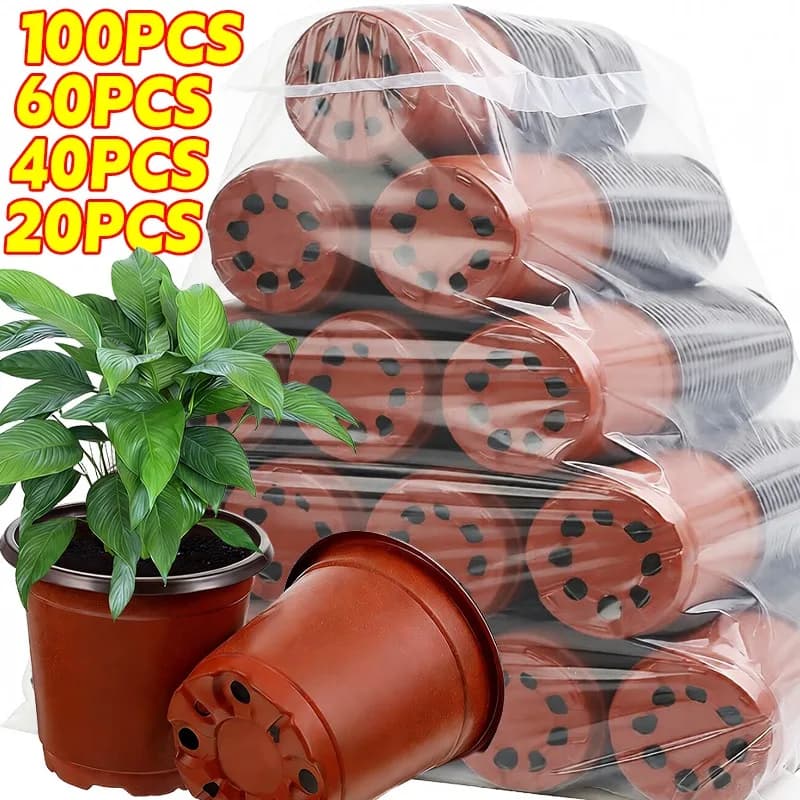 100/20 Plastic Vase Parts for Semina 8x10cm, Garden Plant Containers, Flowers and Seeds, Cultivation Boxes