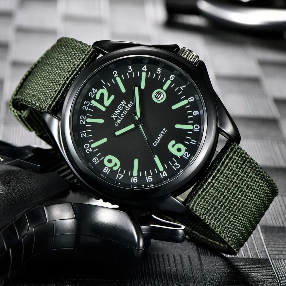 Men's Military Watch Quartz Black Dial Date Watch Sport Wrist Watch Luxury Men's Watch Smart Men's Watches Relogios Masculine