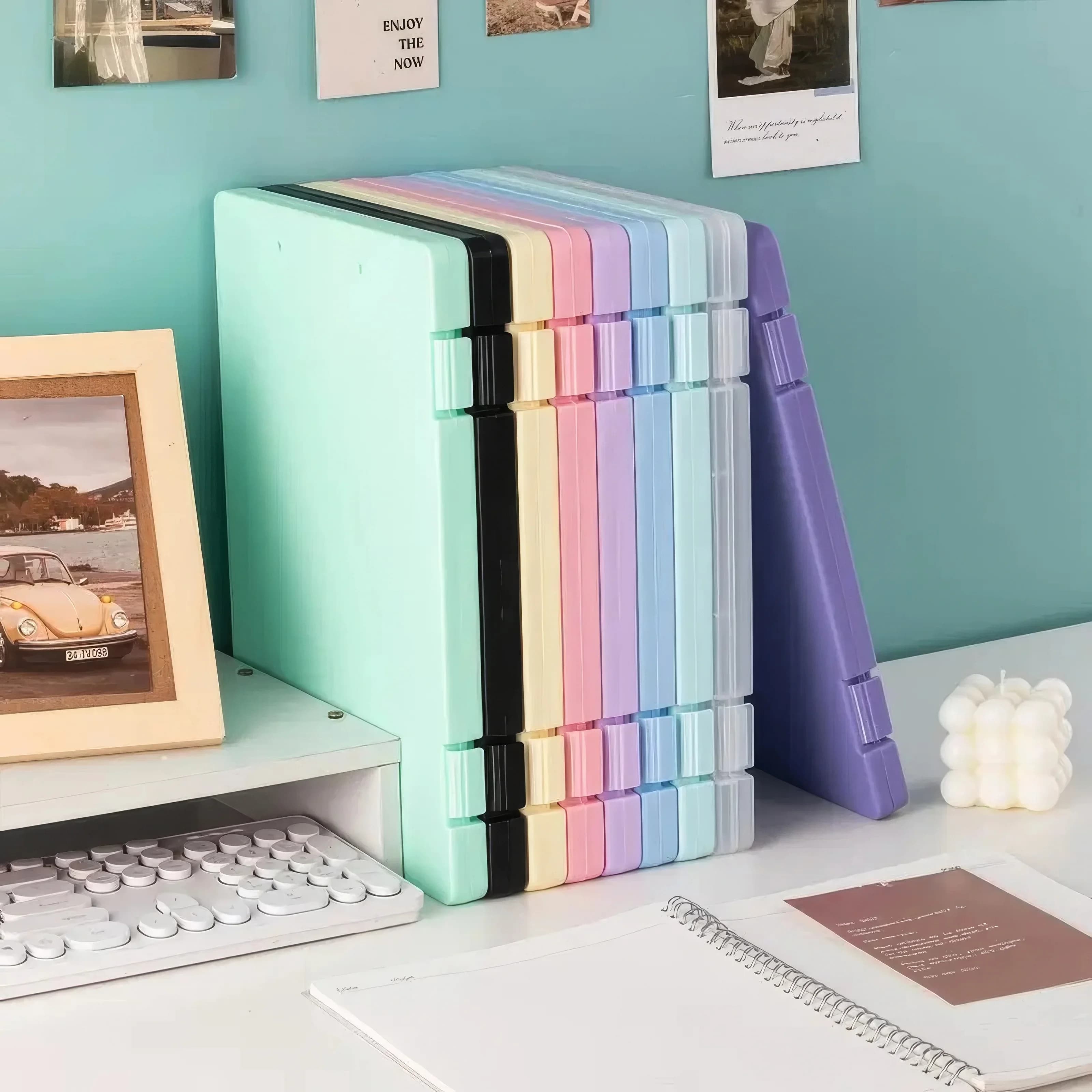 Scatola portaoggetti per documenti a 1 colore, design a guscio rigido, strumento di gestione per l'ufficio, classificazione dei file compatibile con più formati