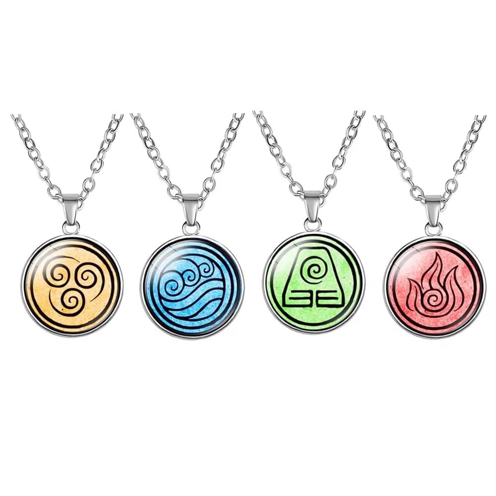 Collana The Last Airbender con Ciondolo a Cupola in Vetro, Gioiello Regalo per Uomo e Donna
