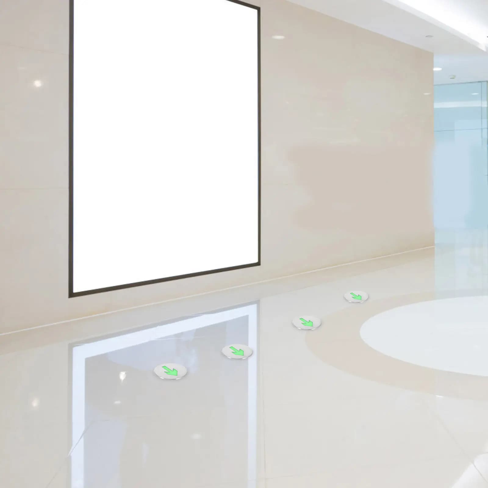 Segnale di Sicurezza a Freccia Luminoso al Buio, Segnale di Emergenza Autoilluminante in Acciaio Inox, Segnale a Freccia per la Sicurezza Antincendio