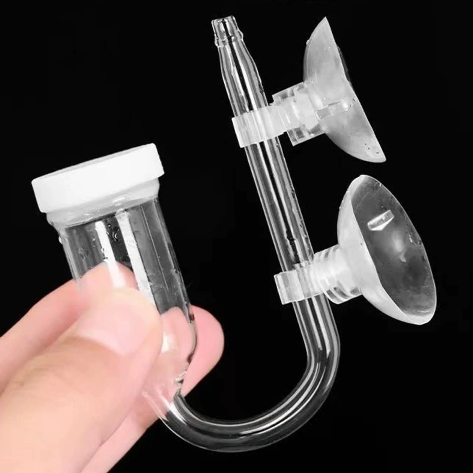 Diffusore di CO2 in Vetro per Acquario, Atomizzatore a Spirale con Ventosa per Accessori Acquario
