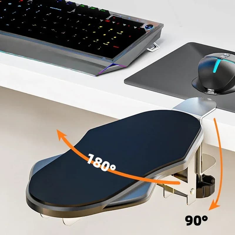 Supporto per poggiapolsi ergonomico pieghevole per bracciolo da scrivania per computer per supporto per tappetino per mouse girevole con prolunga per bracciolo per tastiera