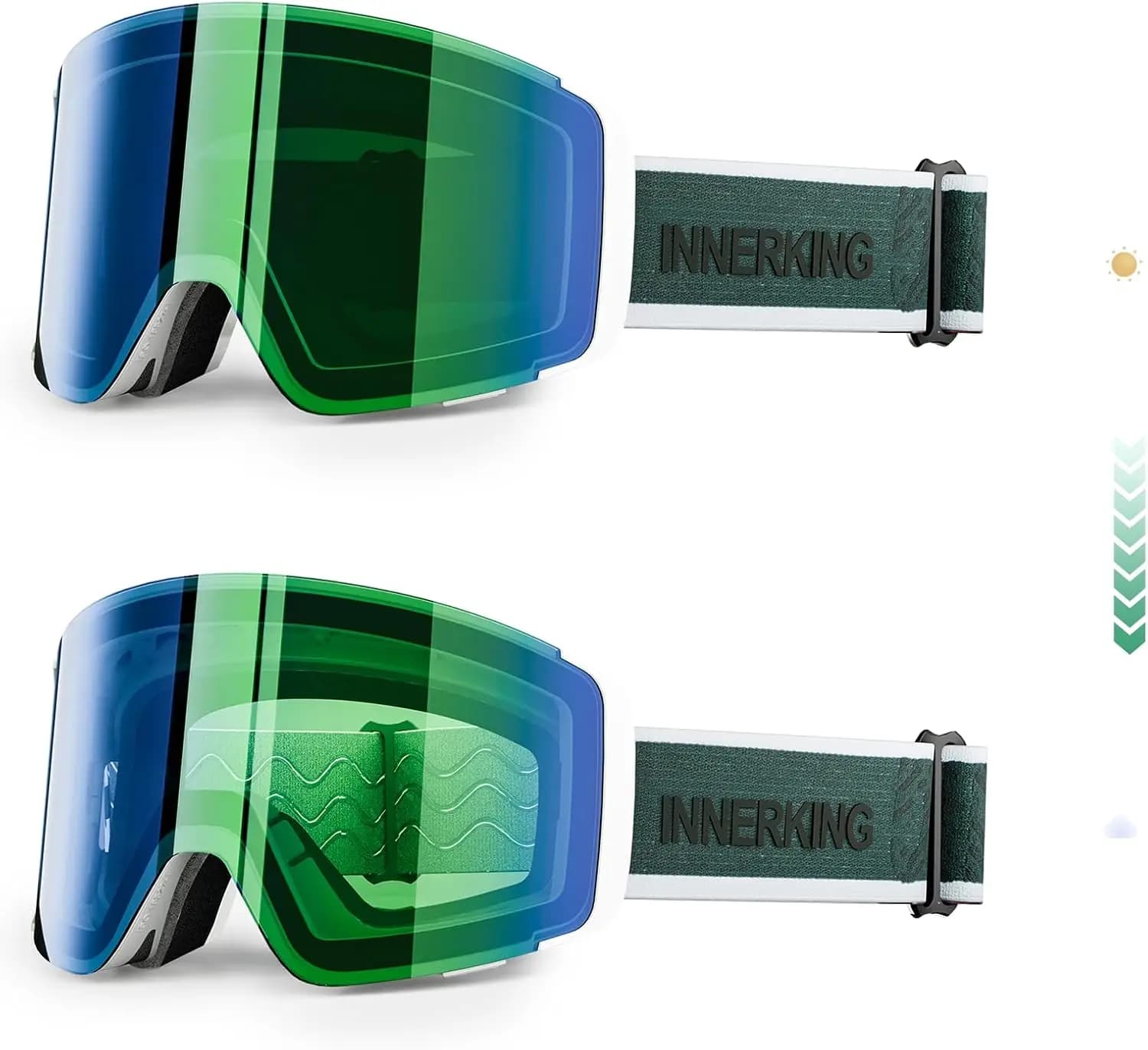 Occhiali da Sci Fotocromatici, Occhiali da Snowboard Magnetici Ribaltabili, Lenti Antiappannamento OTG, Protezione UV400