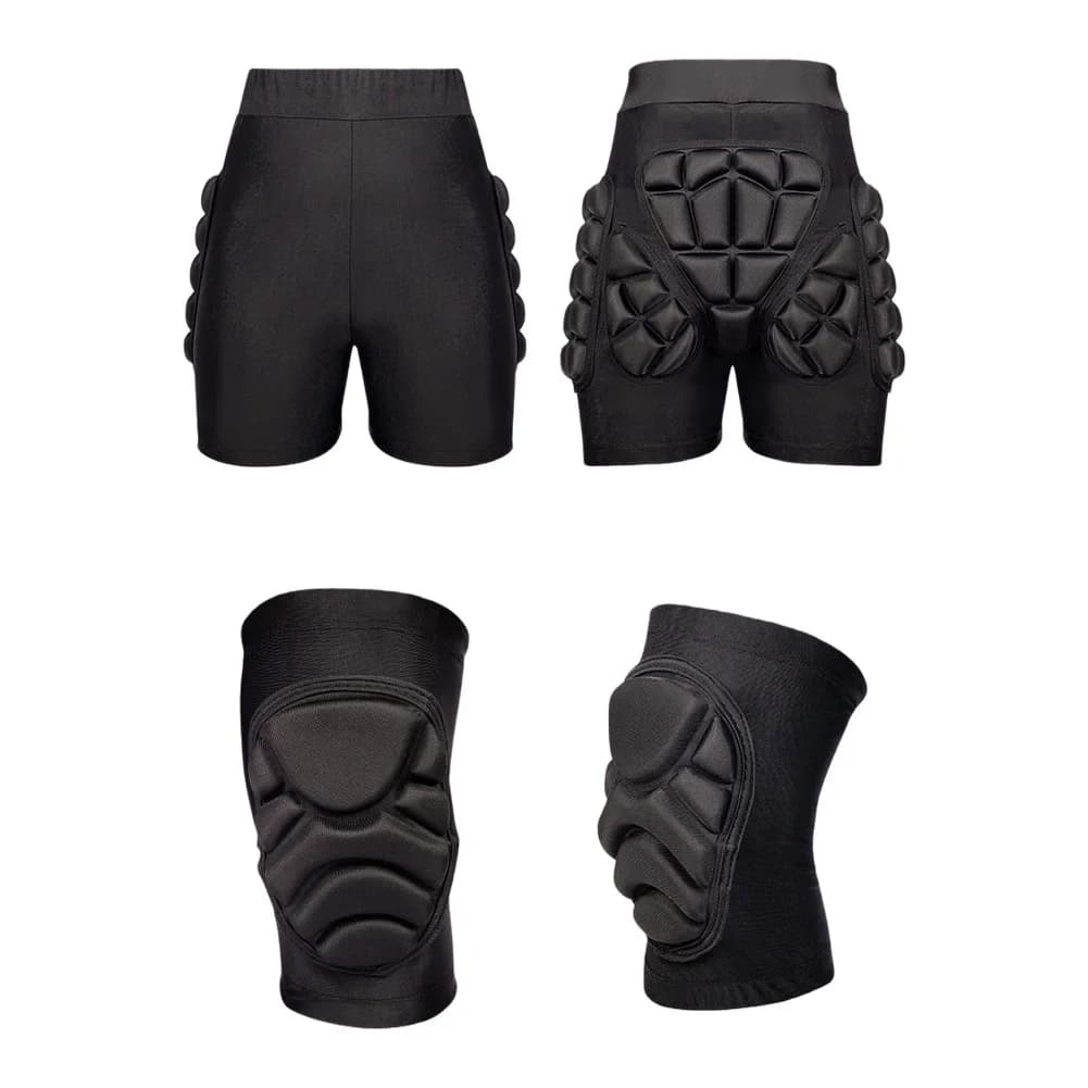 Pantaloni da Sci con Protezione per Anche, Attrezzatura Anticaduta per Pattinaggio, Scooter, Sport, Protezioni per Ginocchia, Gomiti e Polsi per Adulti e Bambini