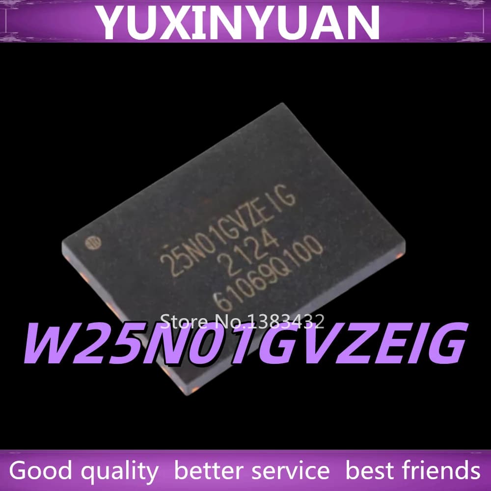 （5/PCSs） New Original W25N01GVZEIG 25N01GVZEIG 25N01GVZE1G WSON8 Serial NAND flash chips In Stock