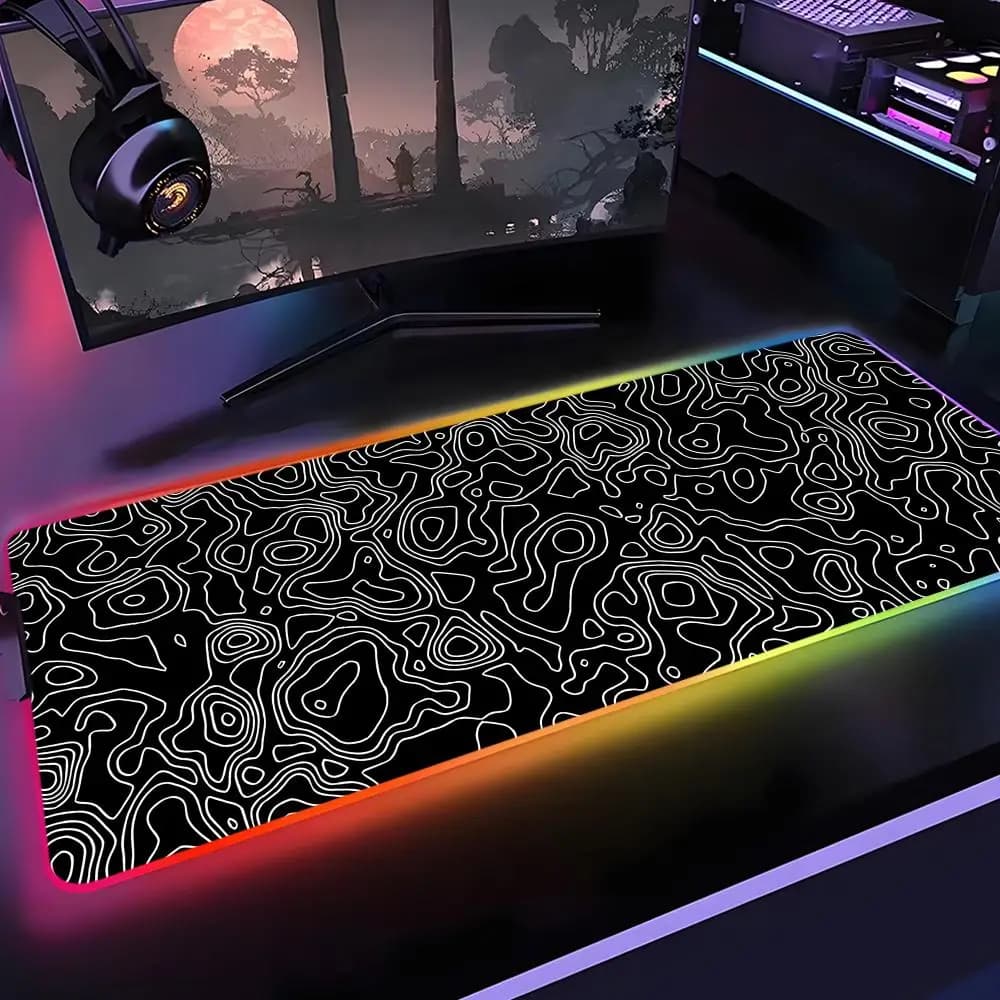 Gradient Color Lin Mouse Pad Rgb Desk Mat Back Light Led Mousepad Setup Gaming Accessories Deskmat Big Mousepad Backlight