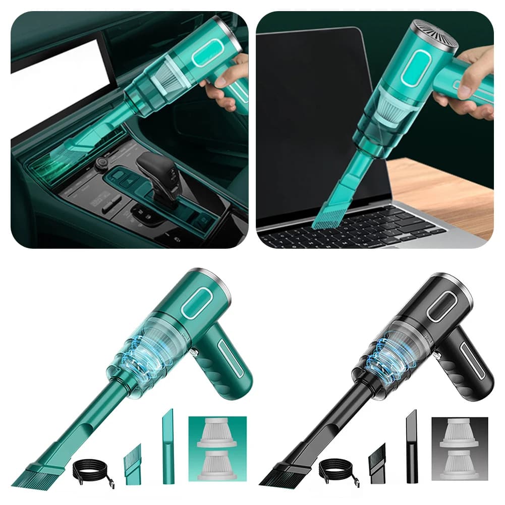Aspirapolvere per auto senza fili con filtro Mini collettori di polveri leggeri ad alta aspirazione per auto da giardino domestico