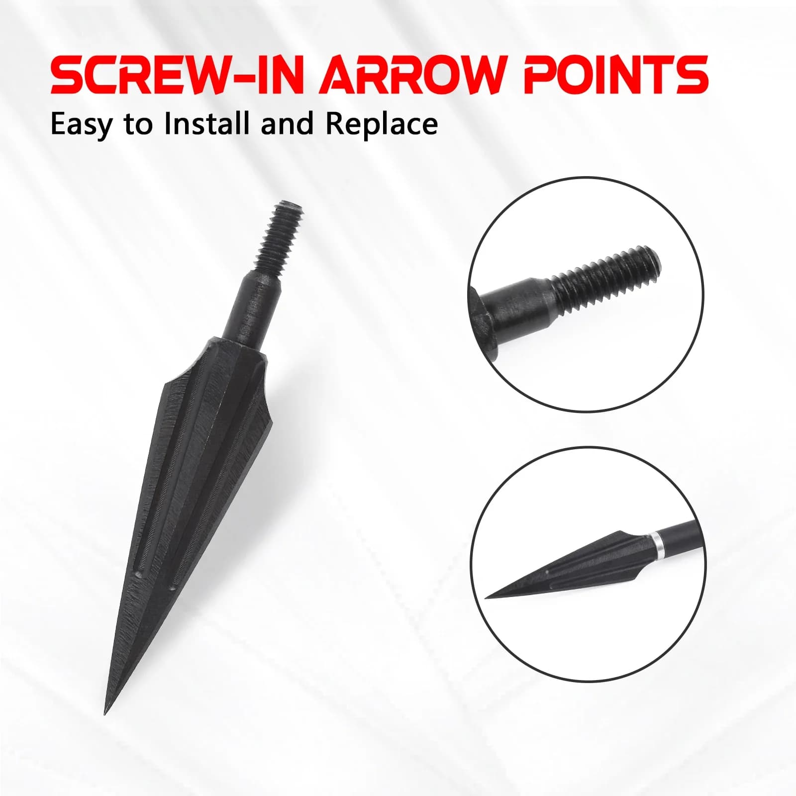 12 pz 150 Grani Punte di Campo Vite per ID7.8mm Arow Rerplace Bersagli Pratica Punta Tiro Con Arco Arco Accessori