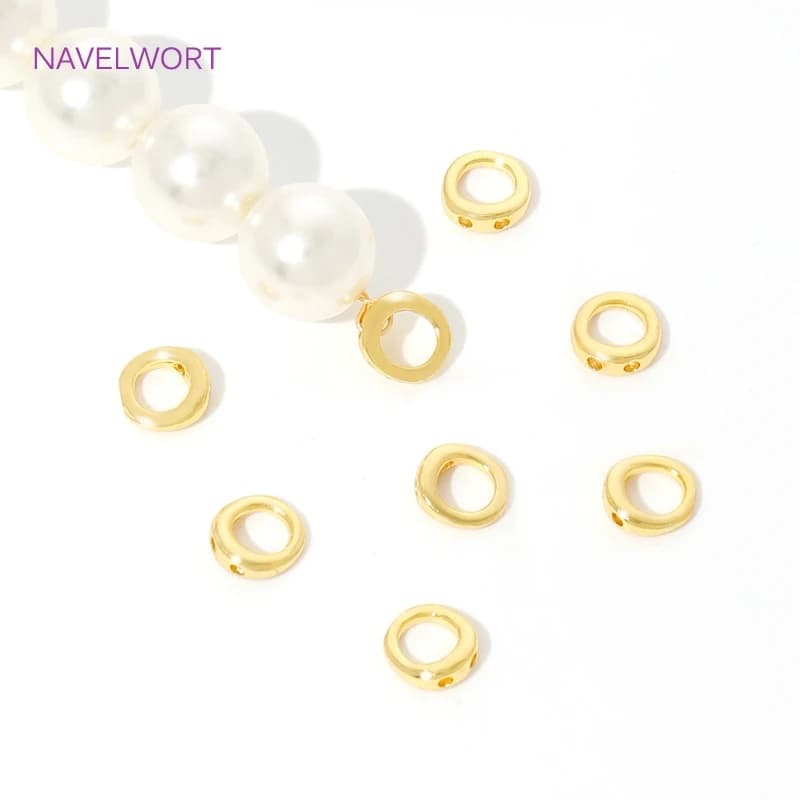 20 pezzi anelli connettori placcati oro 18 carati, tappi terminali per gioielli, perline terminali in ottone punta risultati di perline gioielli fai da te che fanno accessori