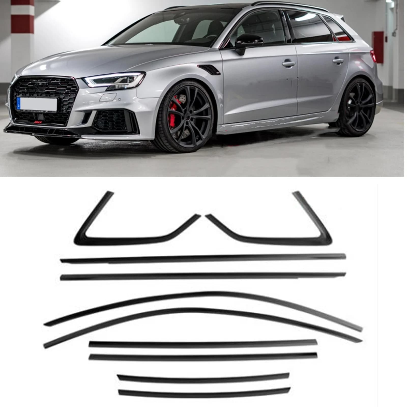 Car Exterior Window Trim Weatherstrips Seal Sticker Strip Cover Tape Gasket For Audi 2013-2020 A3 Hatchback