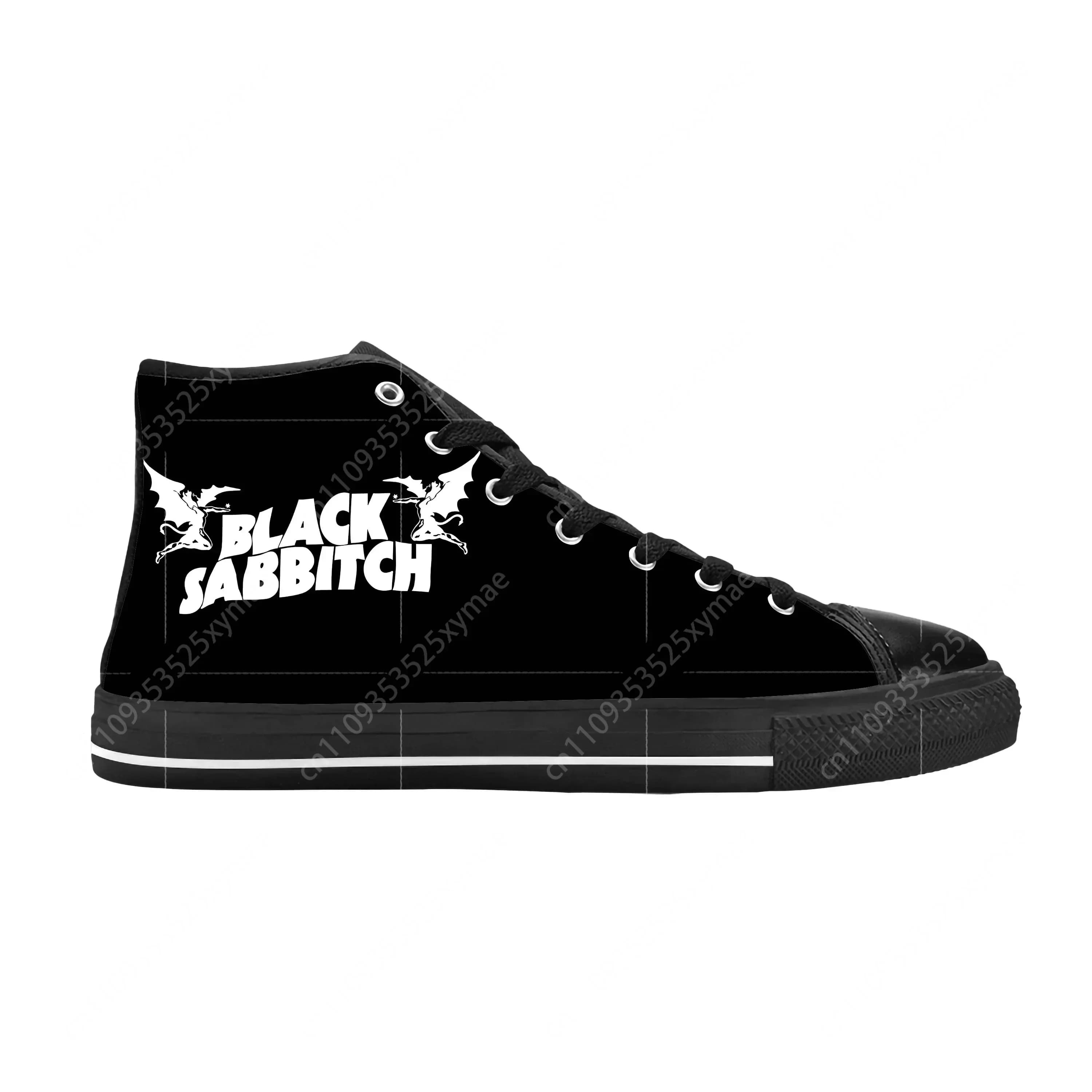 Sabbaths Heavy Metal Rock Band Singer Music Scarpe casual in tessuto nero Sneakers alte comode e traspiranti con stampa 3D per uomo e donna