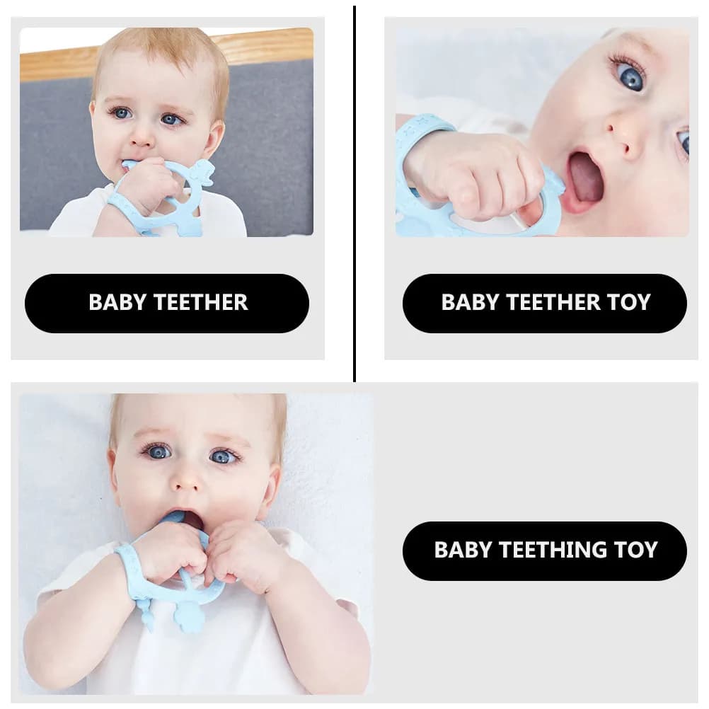 Massaggiagengive in Silicone a Forma di Cartone Animato per Neonati, Regalo per Compleanno o Battesimo, Calma le Gengive, Massaggiagengive Sensoriale per Sollievo Molare, Giocattolo per la Dentizione del Bambino