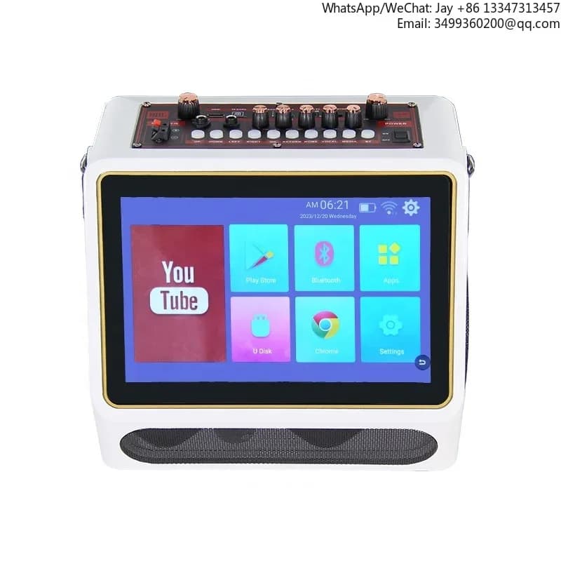 Binko Altoparlante Portatile Smart con Display Wi-Fi da 5,25'' Sistema Karaoke Domestico con Schermo Lettore Jukebox Macchina KTV