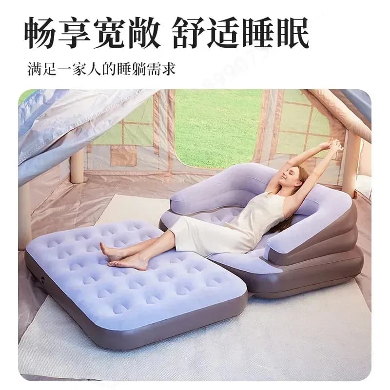 Portable Outdoor Camping Air Mattress Inflatable Sofa Folding Lazy Tent Bed for Household Use