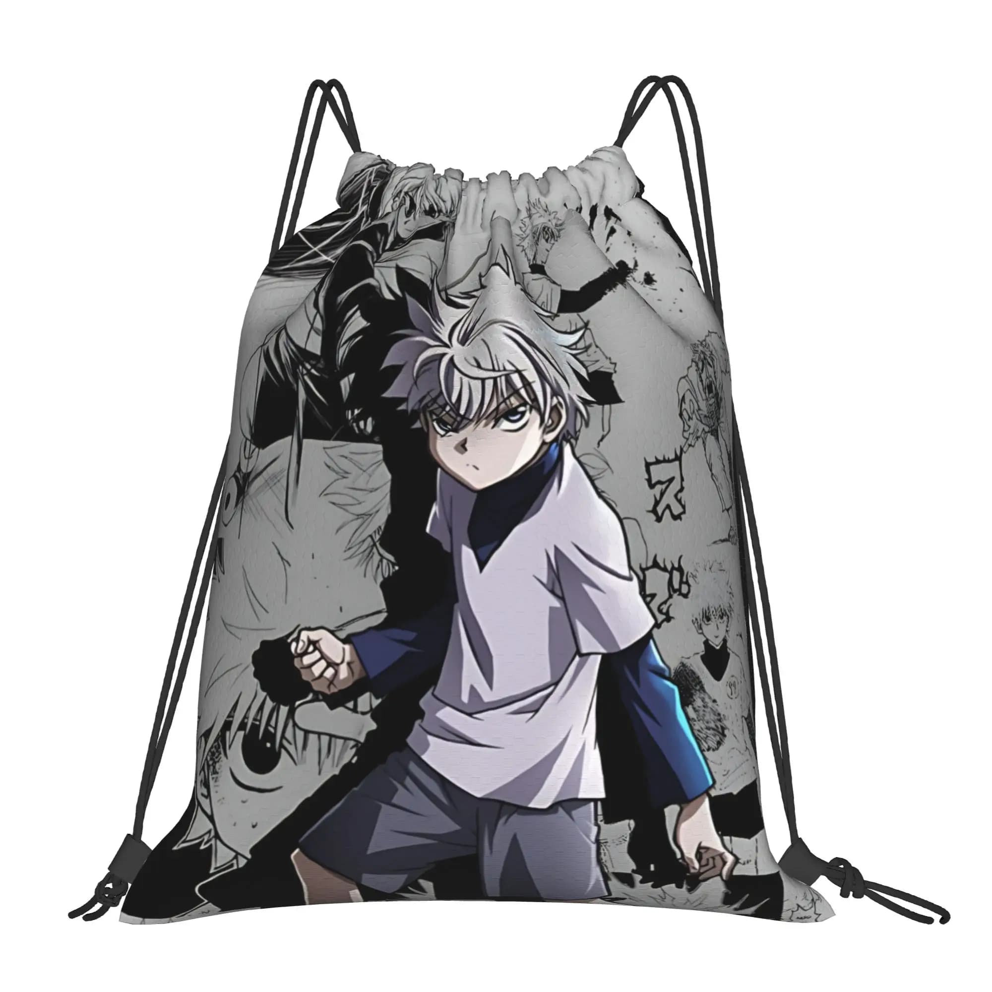 1 pc Killua Cool Anime Fans HUNTER HUNTER Drawstring Bags Sports Storage Backpack School Shoe Bag