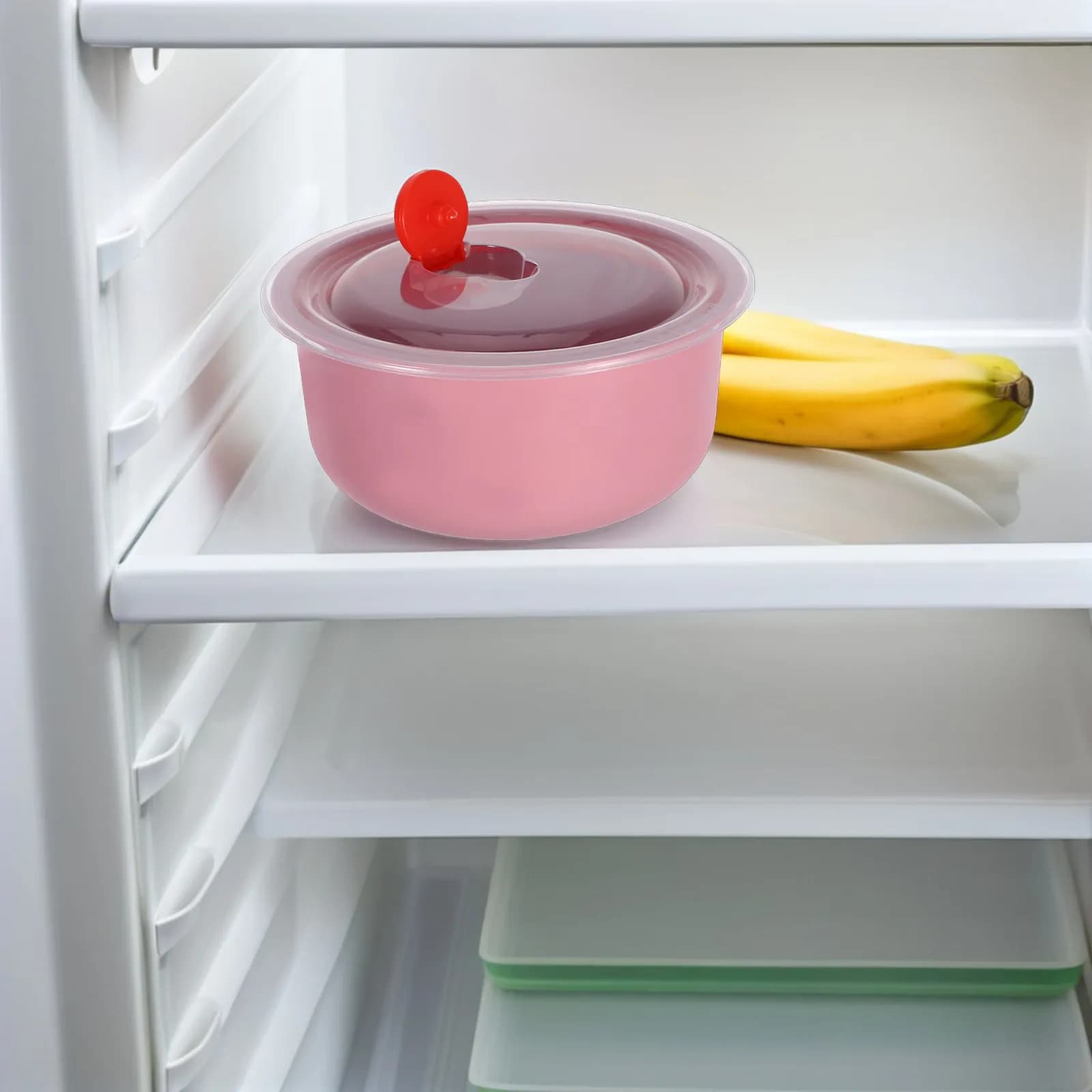Set di 3 Contenitori per Alimenti in Plastica con Chiusura Ermetica per Freschezza a Lungo Termine, Ideale per Organizzazione della Cucina, Adatto per Freezer e Frigorifero