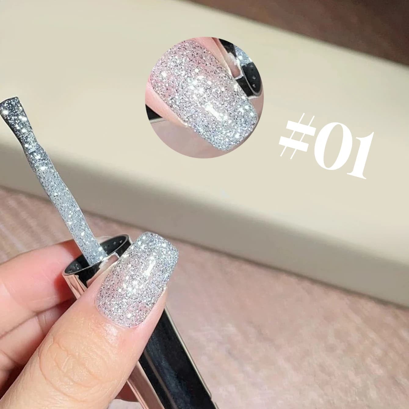 MAINEL 12ML 1PCS Smalto Gel UV LED per Unghie Super Brillante in 12 Colori, Rosa e Nero Glitterato Platino, Prodotto per Unghie