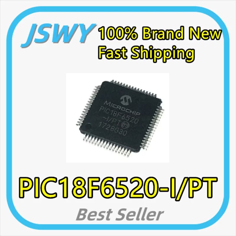 (1/20 piece) PIC18F6520-I/PT PIC18F6520 QFP-64 Flash Microcontroller 40MHz Brand New Electronics Fast Shipping
