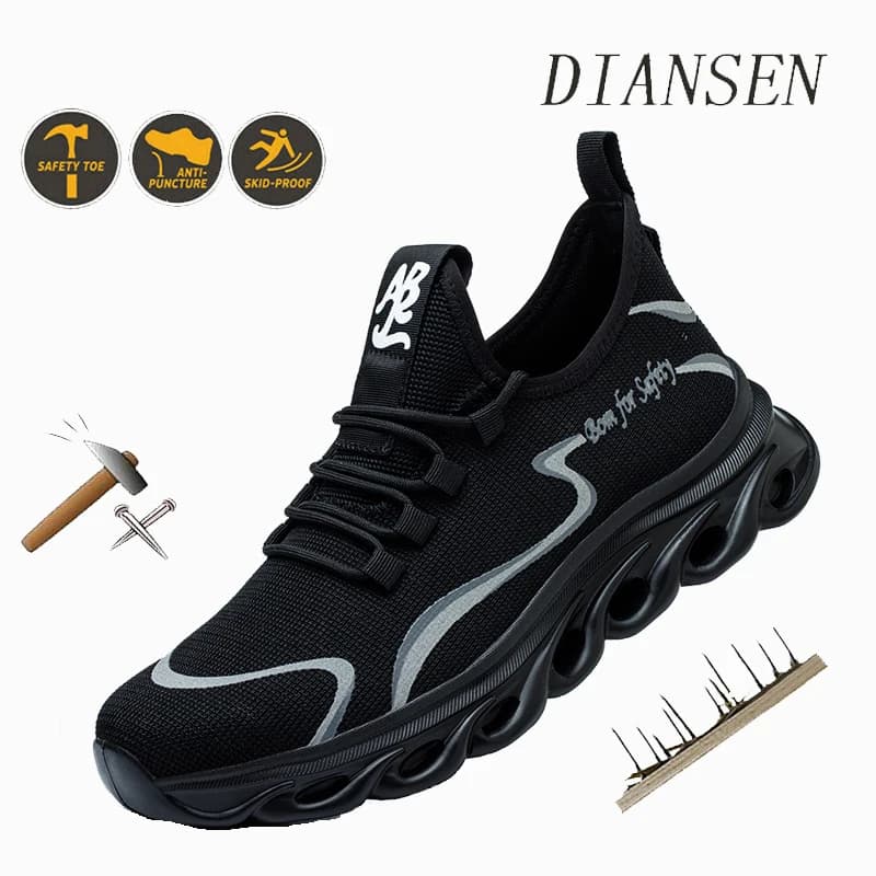 Scarpe antinfortunistiche da lavoro traspiranti Scarpe da ginnastica leggere con tomaia in rete da uomo Scarpe da ginnastica industriali Calzature da trekking casual per tutte le stagioni
