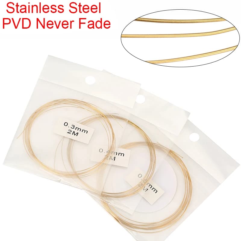 2 metri di acciaio inossidabile 0.3 0.4 0.5 mm perline filo collana linea filo cavo mai sbiadisce forte braccialetto stringa creazione di gioielli
