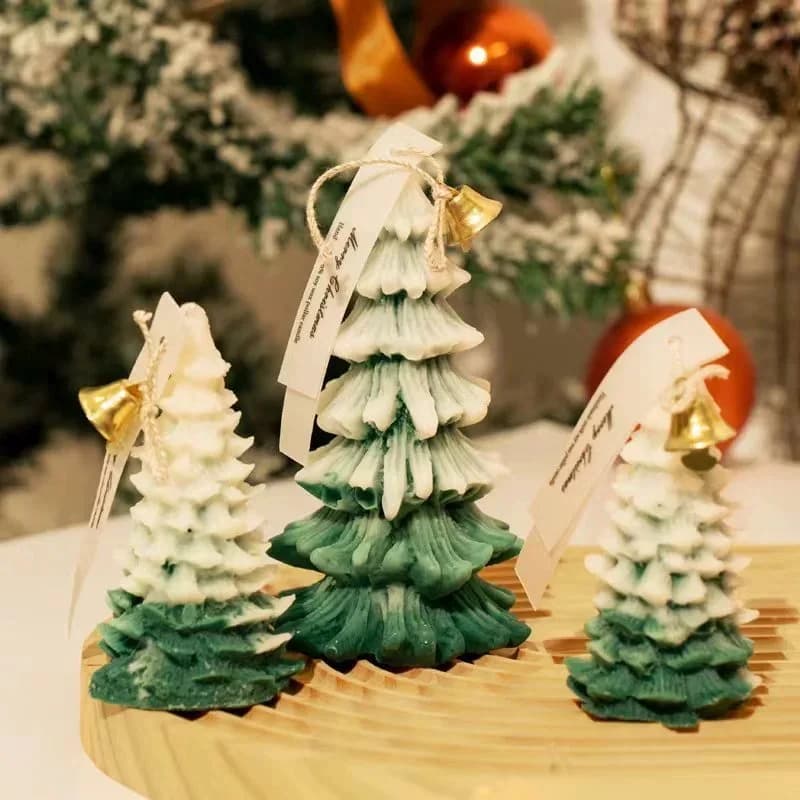 Candela per aromaterapia natalizia di Capodanno, regalo a forma di albero di Natale, decorazione domestica, candele di cera di soia