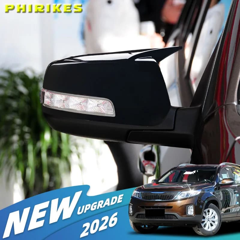 Carbon Fiber Black Stick On Mirror Cover Cap For KIA Sorento XM 2009 2010-2013 2014 Rearview Side Wing Mirror Housing Shell